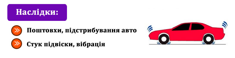 Тряска і жорсткість при несправному амортизаторі