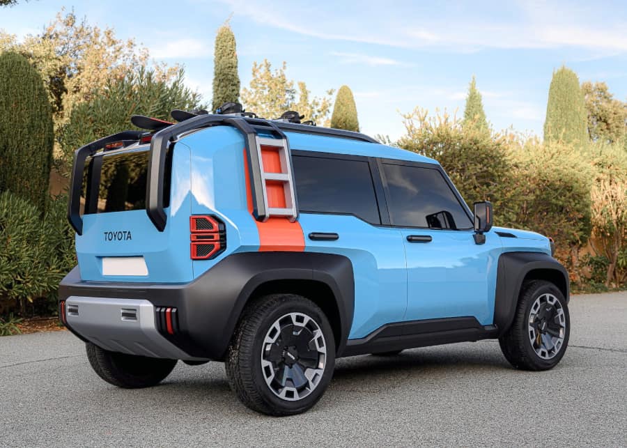 Вид сзади на компактный джип Toyota Compact Cruiser EV купить тюнинг для джипов Украина цена с доставкой