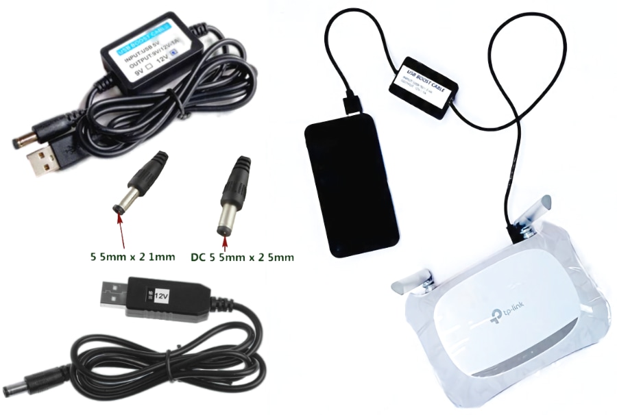 Кабель 5v to 12v для підвиження напруги для роутера Кабель 5v to 12v для підвиження напруги для роутера купити в Україні ціна