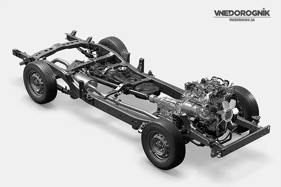 Illustration of a ladder-frame concept carried over in the philosophy of the new FJ 2026.