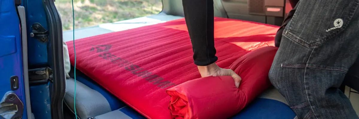 Camping mat with sleeping bag Camping mat with sleeping bag