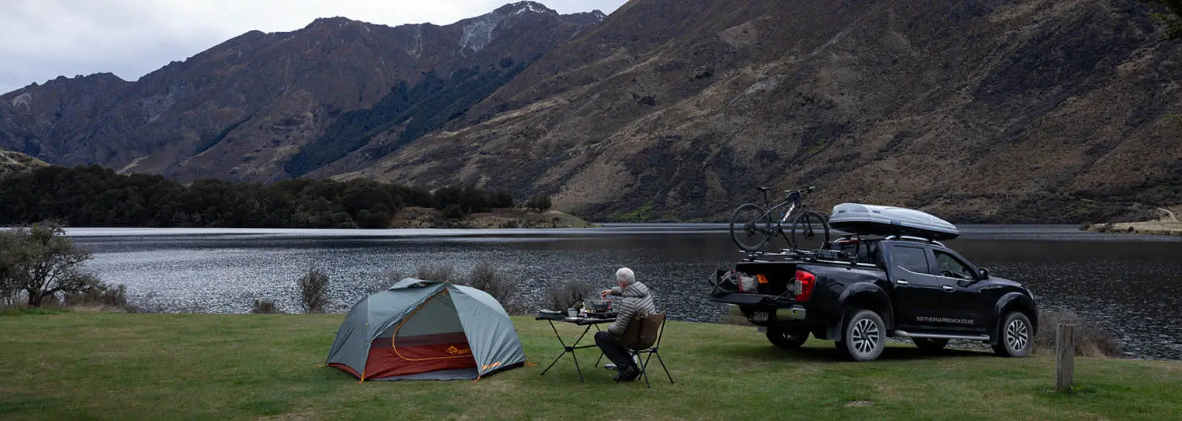 Car camping by the lake Car camping by the lake