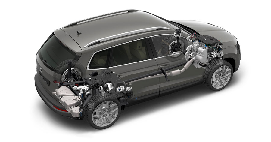 Підвіска та силові агрегати оновленого Skoda Karoq Підвіска та силові агрегати оновленого Skoda Karoq тюнінг аксесуари купити в Україні ціна