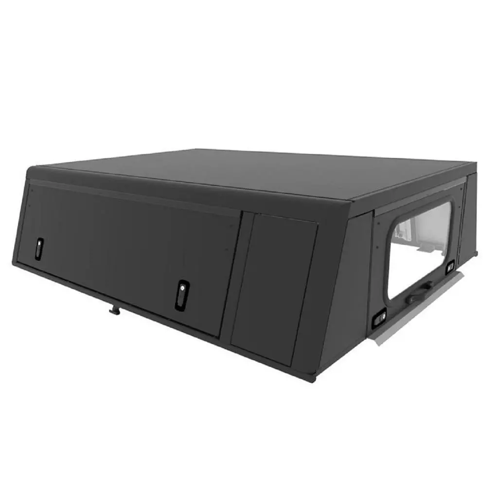 Кунг Alu-Cab для Ford Ranger от 2012 с дополнительной кабиной гладкими дверями черный