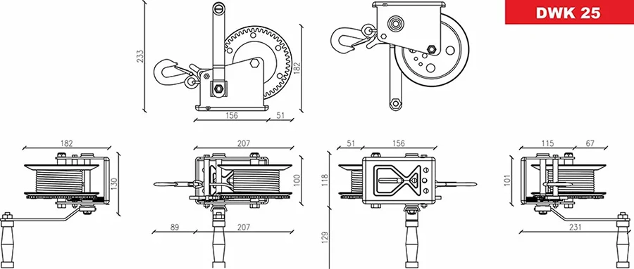 Лебедка ручная Dragon Winch DWK 25