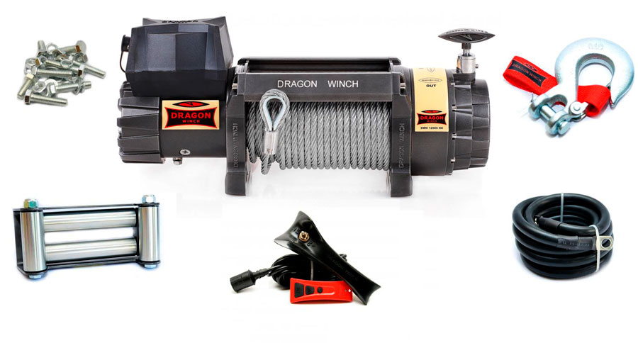Комплектація електричної лебідки Dragon Winch DWH 12000 HDS Synthetic в Україні