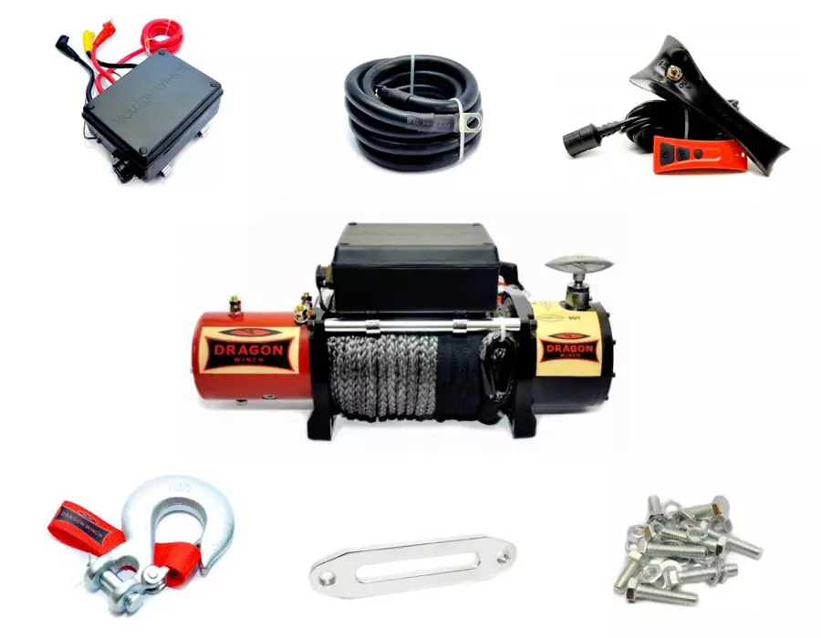 Winch electric Dragon Winch dwm 12000 hd synthetic rope 20 m