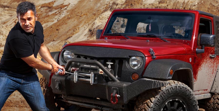 Работа лебедки Dragon Winch на Jeep Wrangler Украина