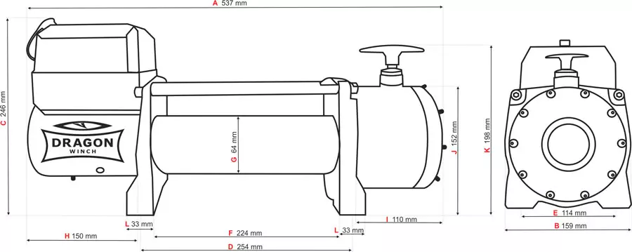 купить эвакуаторную лебедку Dragon Winch DWT 14000 HD