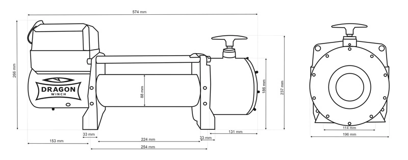 купити лебідку електричну на евакуатор Dragon Winch DWT 16000 HD