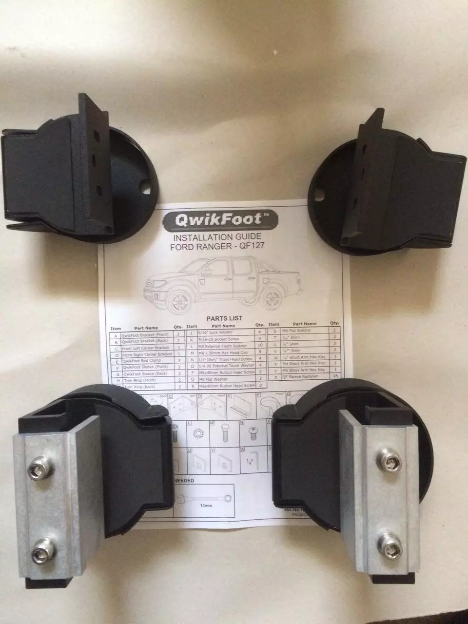 Монтажне кріплення Roll n Lock під дуги для Ford Ranger