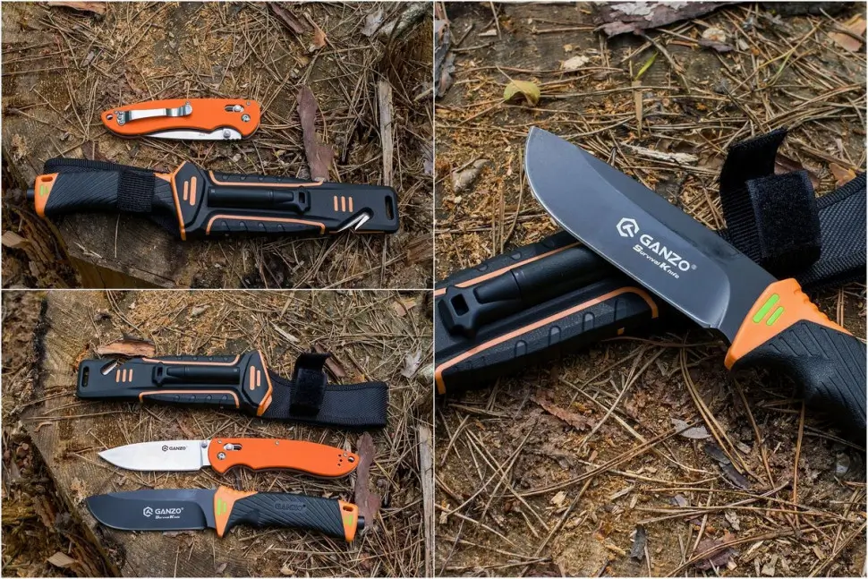 ніж Ganzo з орнажевою ручкою