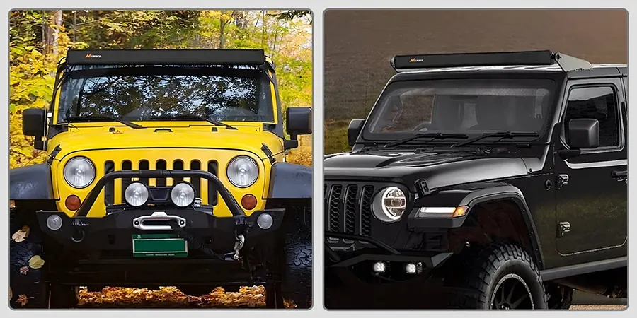 Protective cover on an SUV's LED roof light for legal driving on public roads