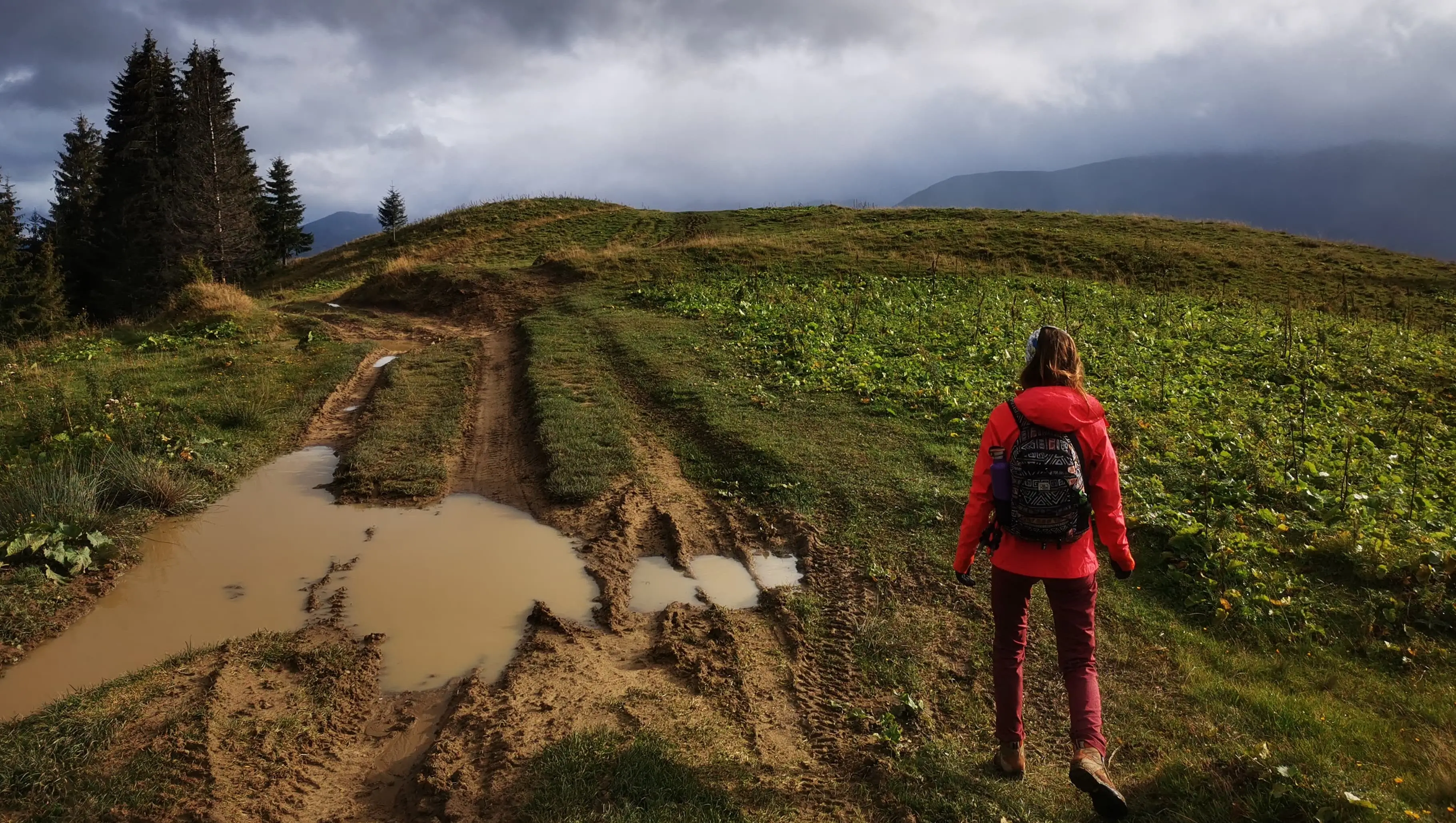 розїзджена дорога в горах